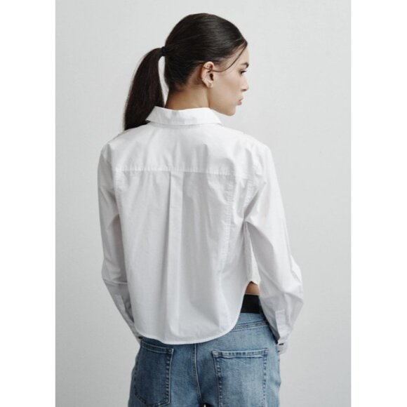 DKNY Jeans Dome Poplin Studs Top White ( XL ) - Picture 4 of 4